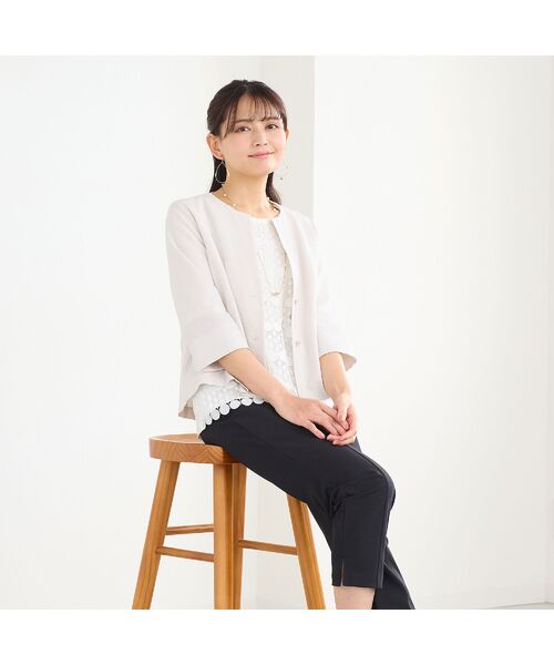 LOBJIE / ロブジェ カットソー | 【洗える・アンサンブル可】サークルレースカットソー | 詳細8