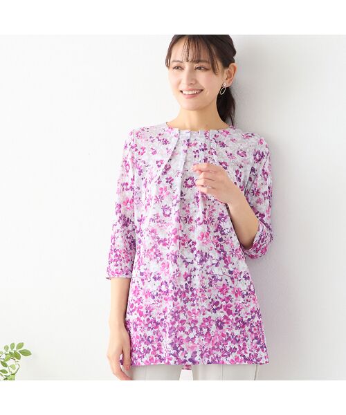 LOBJIE / ロブジェ カットソー | 【洗える・日本製】フラワーガーデンチュニック | 詳細2