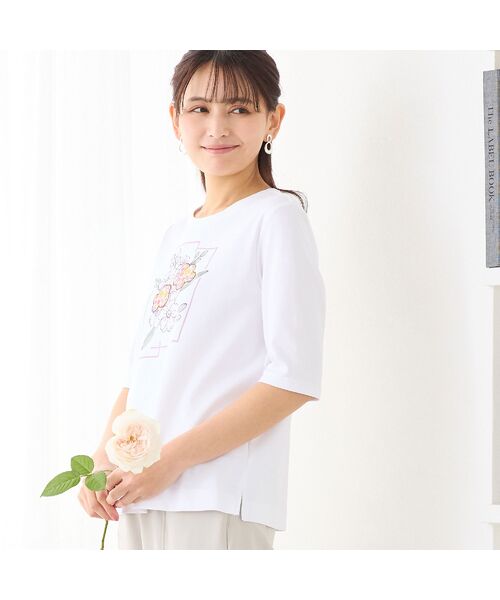 LOBJIE / ロブジェ カットソー | 【洗える・綿100%】アップリケTシャツ | 詳細2