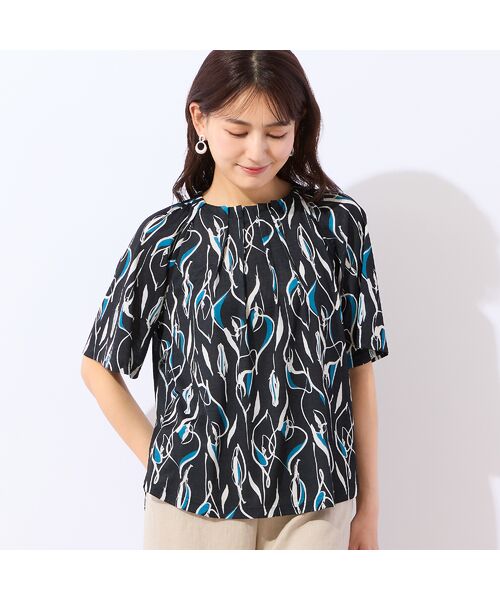 LOBJIE / ロブジェ カットソー | 【洗える・日本製】Callaプリントトップス（グレー）