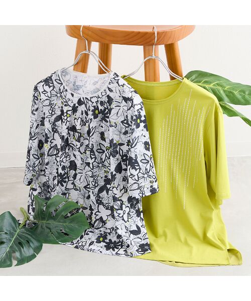 LOBJIE / ロブジェ カットソー | 【洗える・日本製】ポップフラワー柄カットソー | 詳細10