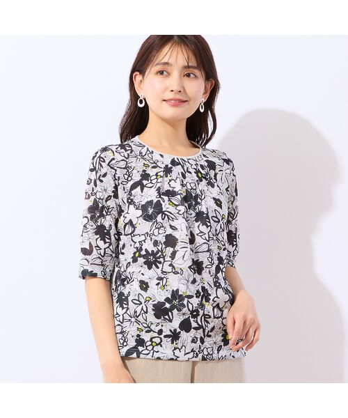 LOBJIE / ロブジェ カットソー | 【洗える・日本製】ポップフラワー柄カットソー | 詳細2