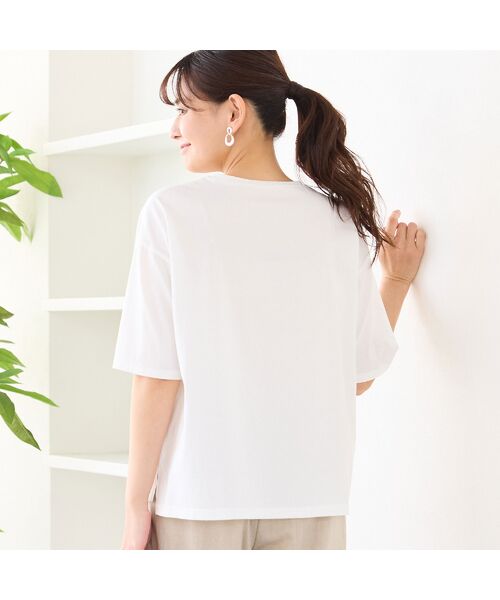 LOBJIE / ロブジェ カットソー | 【洗える】フラワーレースつきTシャツ | 詳細1