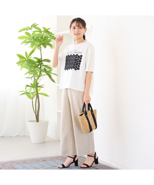 LOBJIE / ロブジェ カットソー | 【洗える】フラワーレースつきTシャツ | 詳細4