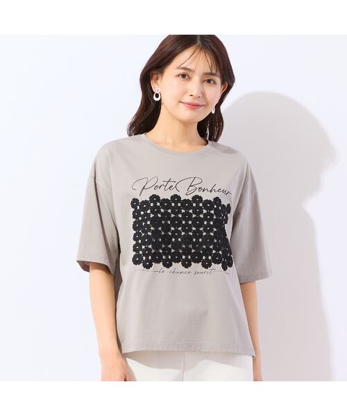 LOBJIE / ロブジェ カットソー | 【洗える】フラワーレースつきTシャツ | 詳細12