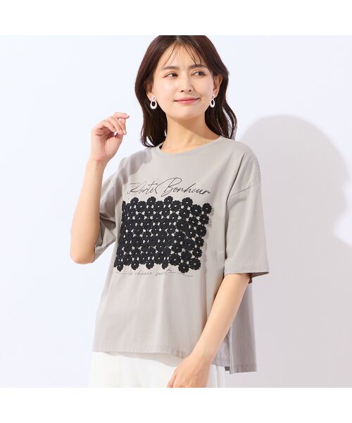 LOBJIE / ロブジェ カットソー | 【洗える】フラワーレースつきTシャツ | 詳細13