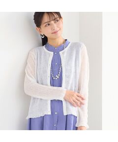 LOBJIE / ロブジェ カーディガン・ボレロ | 透かし柄ニットカーディガン