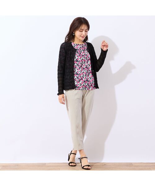 LOBJIE / ロブジェ カーディガン・ボレロ | 透かし柄ニットカーディガン | 詳細7