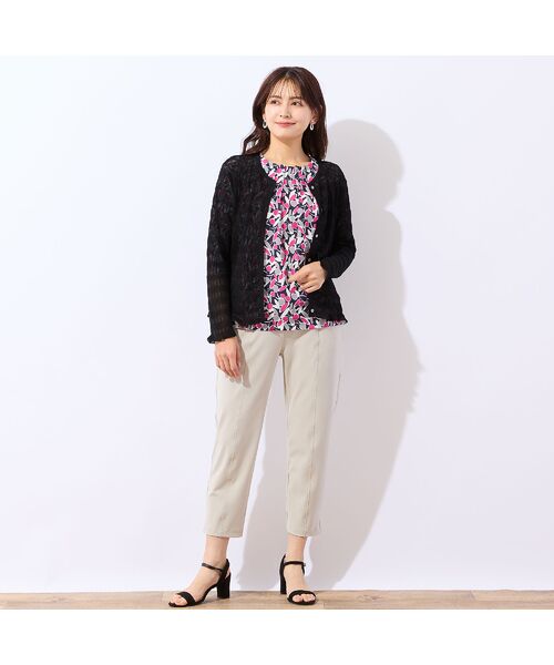 LOBJIE / ロブジェ カーディガン・ボレロ | 透かし柄ニットカーディガン | 詳細8