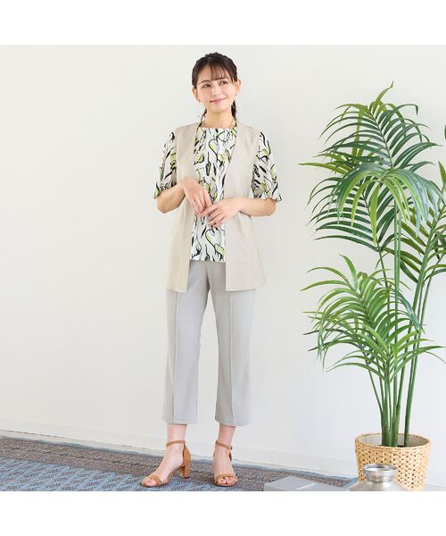 LOBJIE / ロブジェ ショート・ハーフ・半端丈パンツ | 【洗える・接触冷感・日本製・S~LLサイズ】ブーツカットクロップドパンツ | 詳細8