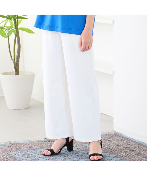 LOBJIE / ロブジェ その他パンツ | 【洗える・吸水速乾・S～LLサイズ】ハイウエストイージーワイドパンツ（ホワイト）