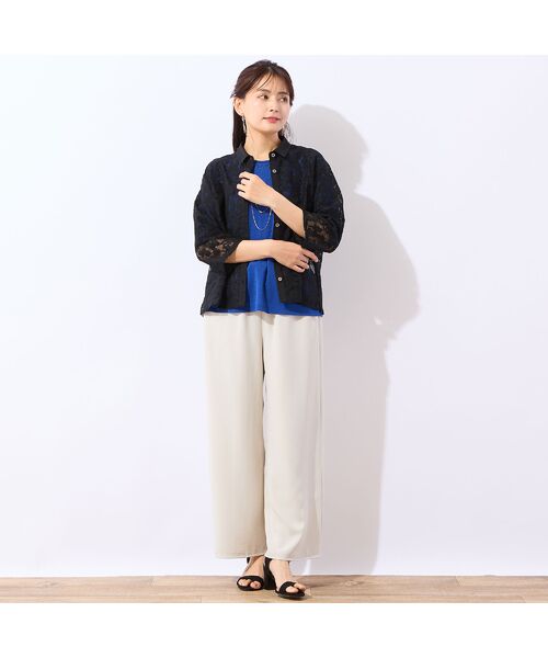 LOBJIE / ロブジェ その他パンツ | 【接触冷感・洗える・セットアップ可】ウエストリボンワイドパンツ | 詳細10