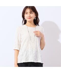 LOBJIE / ロブジェ カットソー | 【洗える・綿100%・日本製】強撚ジャカードTシャツ
