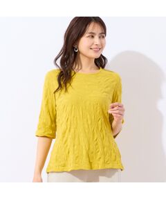 LOBJIE / ロブジェ カットソー | 【洗える・綿100%・日本製】強撚ジャカードTシャツ
