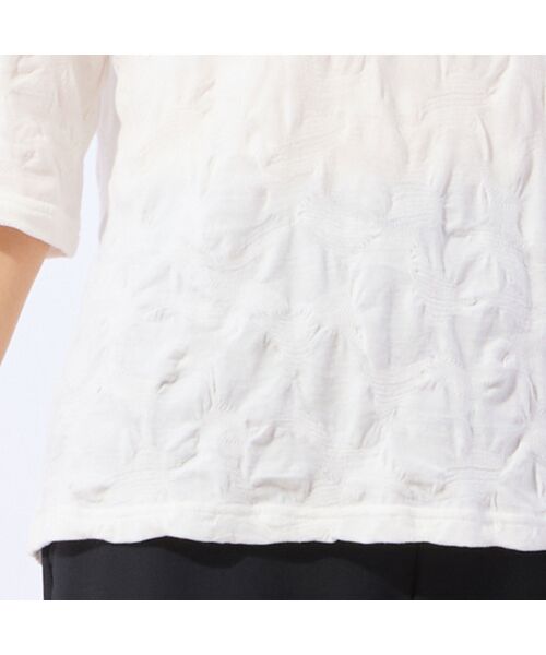 LOBJIE / ロブジェ カットソー | 【洗える・綿100%・日本製】強撚ジャカードTシャツ | 詳細2