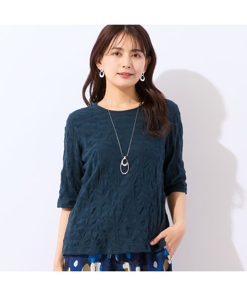 LOBJIE / ロブジェ カットソー | 【洗える・綿100%・日本製】強撚ジャカードTシャツ | 詳細7