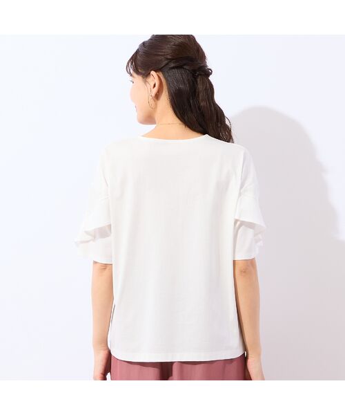 LOBJIE / ロブジェ カットソー | 【洗える・綿100%】フリルスリーブTシャツ | 詳細1