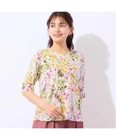 LOBJIE / ロブジェ カットソー | 【洗える・接触冷感・日本製・綿100%】ミニフラワーTシャツ