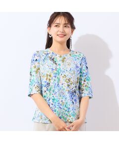 LOBJIE / ロブジェ カットソー | 【洗える・接触冷感・日本製・綿100%】ミニフラワーTシャツ