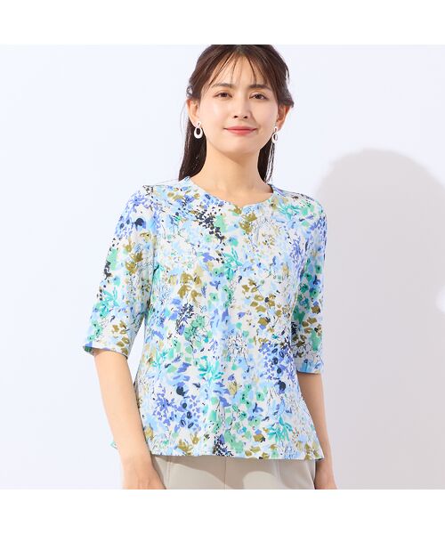 LOBJIE / ロブジェ カットソー | 【洗える・接触冷感・日本製・綿100%】ミニフラワーTシャツ | 詳細8