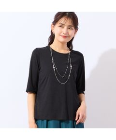 LOBJIE / ロブジェ カットソー | 【洗える・日本製】襟ぐり刺繍Tシャツ