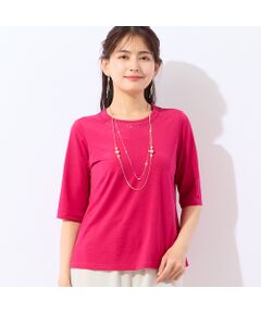 LOBJIE / ロブジェ カットソー | 【洗える・日本製】襟ぐり刺繍Tシャツ