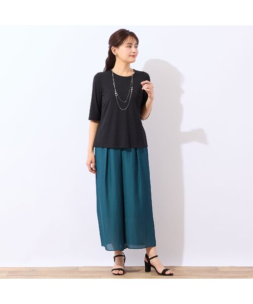 LOBJIE / ロブジェ カットソー | 【洗える・日本製】襟ぐり刺繍Tシャツ | 詳細2