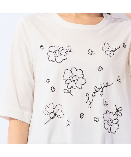 LOBJIE / ロブジェ カットソー | 【洗える・綿100%】花刺繍AラインTシャツ | 詳細2