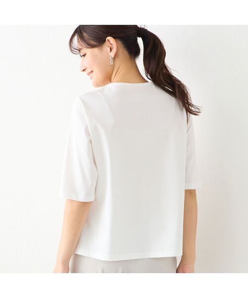 LOBJIE / ロブジェ カットソー | 【洗える・綿100%・日本製】ハシゴ刺繍コットンTシャツ | 詳細1