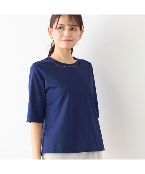 LOBJIE / ロブジェ カットソー | 【洗える・綿100%・日本製】ハシゴ刺繍コットンTシャツ | 詳細8