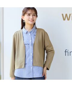 LOBJIE / ロブジェ その他アウター | 【洗える・セットアップ可】ニットジョーゼットVネックジャケット