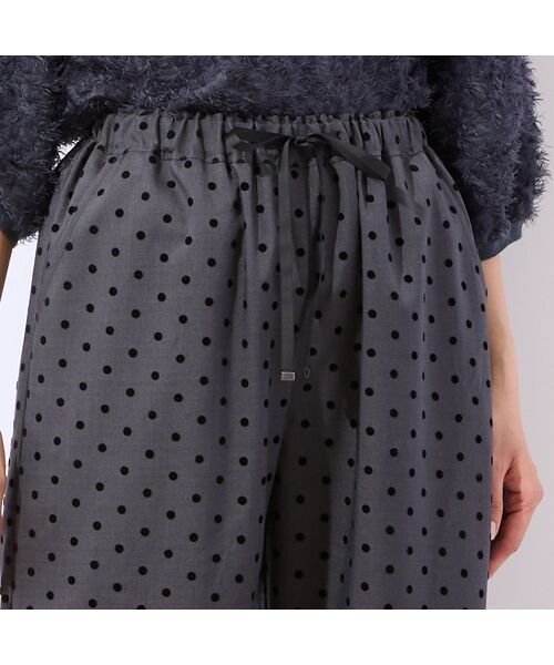 LOBJIE / ロブジェ その他パンツ | 【洗える・セットアップ可】ウエストリボンドット柄セミワイドパンツ | 詳細4