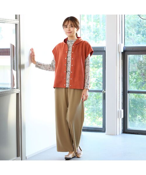 LOBJIE / ロブジェ その他パンツ | 【洗える・セットアップ可・S~LLサイズ】ニットジョーゼットイージーパンツ | 詳細7