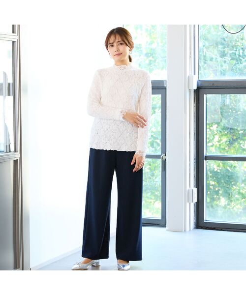 LOBJIE / ロブジェ その他パンツ | 【洗える・セットアップ可・S~LLサイズ】ニットジョーゼットイージーパンツ | 詳細13