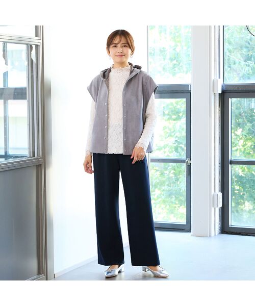 LOBJIE / ロブジェ その他パンツ | 【洗える・セットアップ可・S~LLサイズ】ニットジョーゼットイージーパンツ | 詳細15