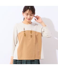 LOBJIE / ロブジェ カットソー | 【洗える・日本製】スウェードコンビカットソー