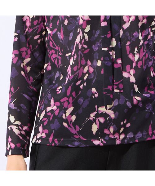 LOBJIE / ロブジェ カットソー | 【洗える・日本製】ボウタイ花柄チュールカットソー | 詳細4