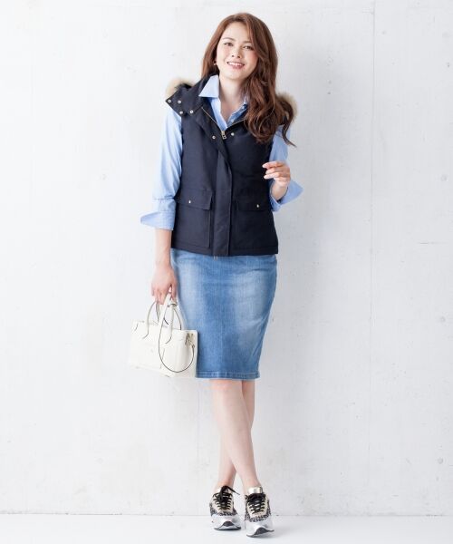 セール ハイカウントタッサー ダウンベスト ダウンジャケット ベスト L Size Onward 大きいサイズ エルサイズオンワード ファッション通販 タカシマヤファッションスクエア