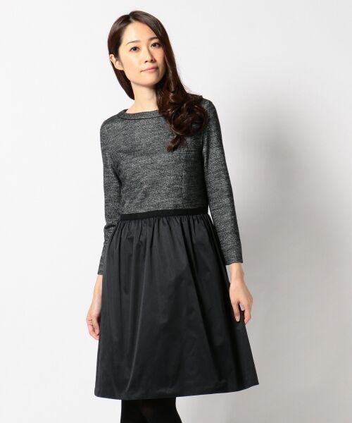 セール ラメボーダージャージ ワンピース ミニ丈 ひざ丈ワンピース L Size Onward 大きいサイズ エルサイズオンワード ファッション通販 タカシマヤファッションスクエア