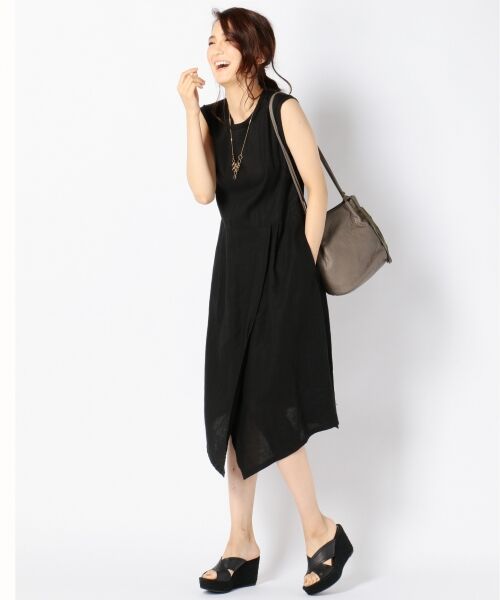 セール 洗える ピュアリネン ワンピース ドレス L Size Onward 大きいサイズ エルサイズオンワード ファッション通販 タカシマヤファッションスクエア