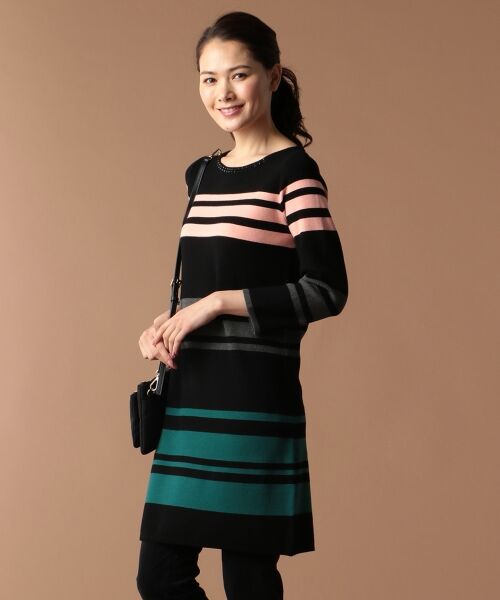 セール 春物新作 カラースキームミラノリブ ワンピース ロング マキシ丈ワンピース L Size Onward 大きいサイズ エルサイズオンワード ファッション通販 タカシマヤファッションスクエア