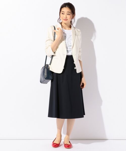 セール 小倉優子さん番組着用 洗える C Lyoギャバストレッチ マリンスカート ミニ ひざ丈スカート L Size Onward 大きいサイズ エルサイズオンワード ファッション通販 タカシマヤファッションスクエア