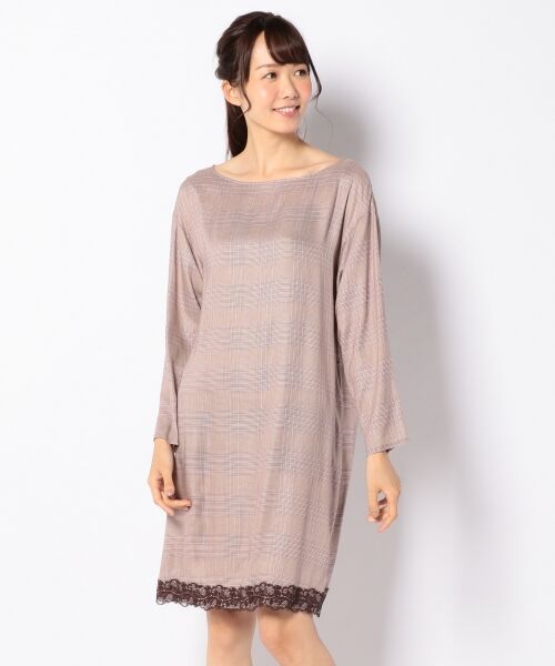 セール 17秋のweb限定カラー ドライレーヨングレンチェック ワンピース ミニ丈 ひざ丈ワンピース L Size Onward 大きいサイズ エルサイズオンワード ファッション通販 タカシマヤファッションスクエア