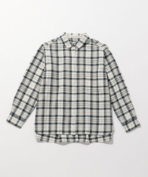 セール L Aube Web限定色あり ソフトネルチェック シャツ シャツ ブラウス L Size Onward 大きいサイズ エルサイズオンワード ファッション通販 タカシマヤファッションスクエア