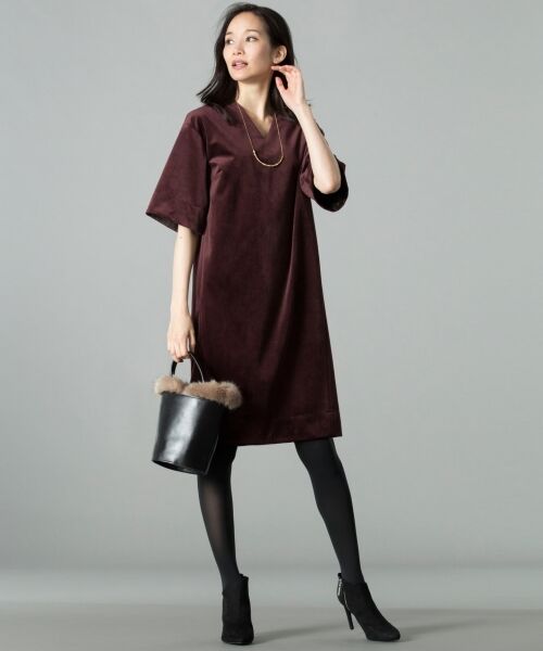 セール Web限定カラー有 ベルベット ワンピース ミニ丈 ひざ丈ワンピース L Size Onward 大きいサイズ エルサイズオンワード ファッション通販 タカシマヤファッションスクエア