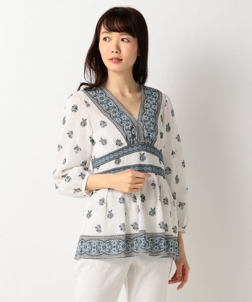 セール】 TOILE de JOUY PRINT ブラウス （トップス）｜L size ONWARD