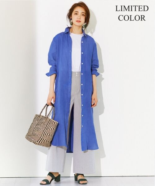 セール】 ☆【2018夏の一部店舗限定】LIBECO LINEN シャツワンピース