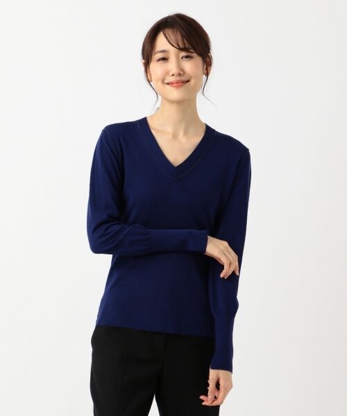 【シルク・カシミヤ混】Wool Silk Cashmere Vネックニット