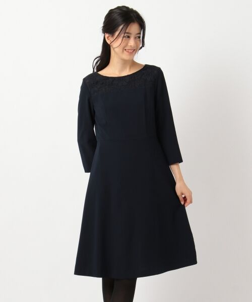 セール 洗える ダブルジョーゼット ワンピース ミニ丈 ひざ丈ワンピース L Size Onward 大きいサイズ エルサイズオンワード ファッション通販 タカシマヤファッションスクエア