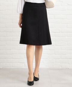 L size ONWARD(大きいサイズ) / エルサイズオンワード ミニ・ひざ丈スカート | 【セットアップ対応】リップルボーダーストレッチ スカート